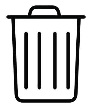 icon of a trash bin for computer interface design