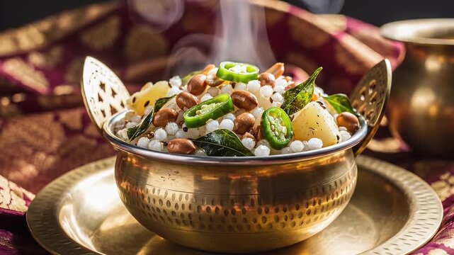 Sabudana Khichdi Sabudana khichri tapioca pearls cassava root sago Khichdi Mahashivratri Shivratri, Navratri Ram Navami festival fasting food sabudana