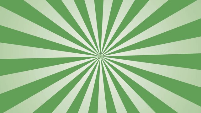 Green sunburst pattern with rotating central vortex, Rotating lime green sunburst rays loop motion background hd. Green Rotating Sunburst Retro Background with cartoon rays in 4K