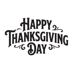 Obraz premium Happy thanksgiving day bold vintage typography badge vector illustration with thanksgiving