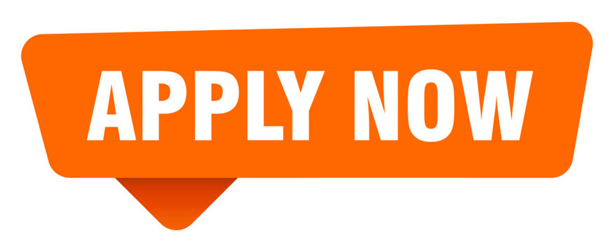 apply now sticker. apply now orange sign isolated on transpatent background
