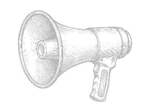 Megaphone Halftone Texture Background Design Isolated on Transparent Background PNG