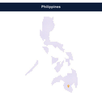 Philippines country map with dots vector illustration