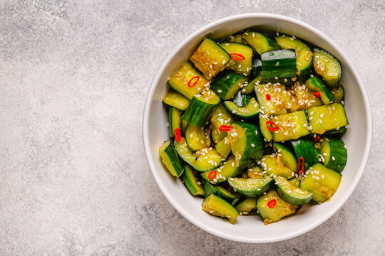 Chinese smashed cucumber salad with sesame