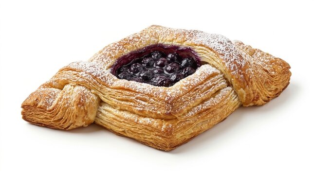 Danish pastry with blueberry com&hellip;, isolated on pure white background