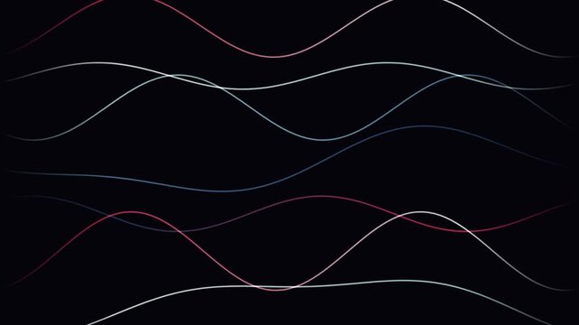 Flowing abstract wave lines forming a seamless looping background pattern on a dark canvas.