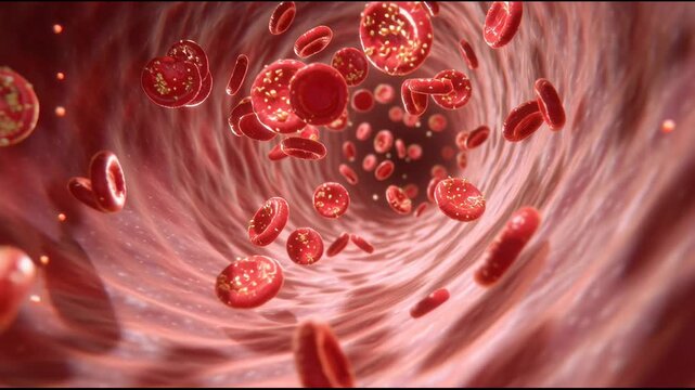 Myocardial infarction 3D medical animation, heart attack pathology visualization, coronary artery blockage, blood flow obstruction, myocardial tissue damage, human heart anatomy, cardiovascular diseas