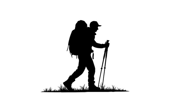 Minimalist outdoor adventure and trekking logo design.