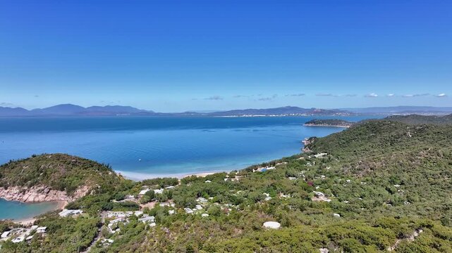 Spectacular cinematic aerial footage of Arcadia Magnetic Island Queensland Australia