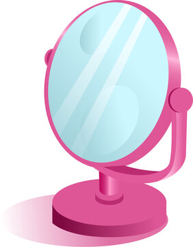 Cosmetics and Personal Care Products Isometric Illustration. Vanity Mirror
