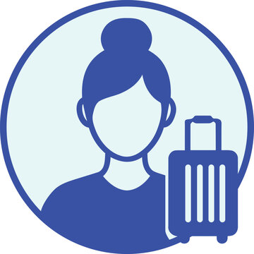Digital Interface Traveler Profile Avatars Icon Displaying User Roles for Global Journey Planning