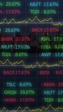 Animation of data processing over cityscape
