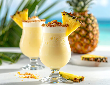 Coconut Foam Virgin Piña Colada, pineapple coconut mocktail