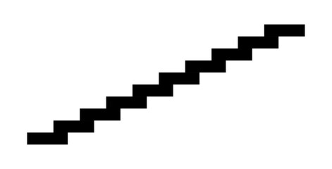 Obraz premium Black Stairs Icon on White Background