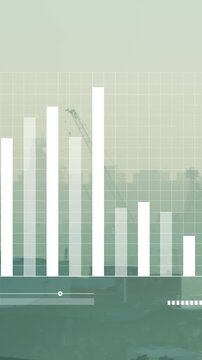 Animation of digital data processing over cityscape