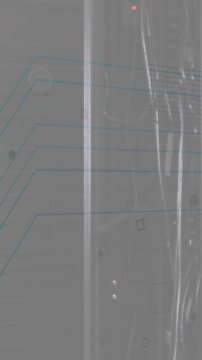 Animation of fire wall icon and digital data processing over computer servers
