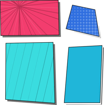 Set of colorful speech bubble frames in comic book style