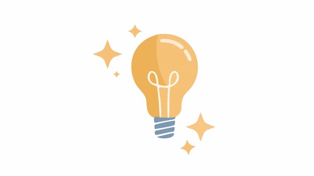 Glowing Light Bulb Vector Icon for Creative Business Idea, Innovation, Brainstorming Solution, Energy, and Inspiration Concept