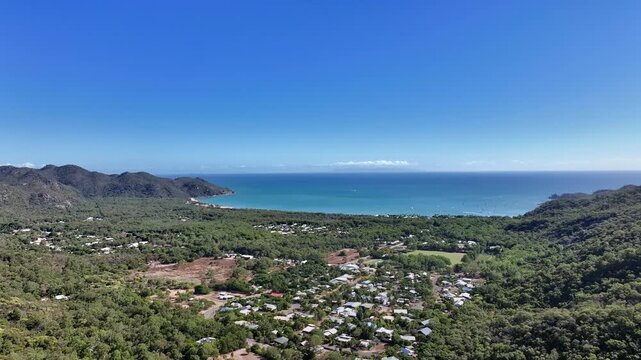 Spectacular cinematic aerial footage of Horseshoe Bay Magnetic Island Queensland Australia