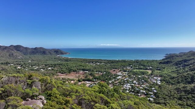 Spectacular cinematic aerial footage of Horseshoe Bay Magnetic Island Queensland Australia