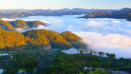 At Cầu Đất, the clouds awaken before the sun, painting the highlands in a dreamlike glow.
