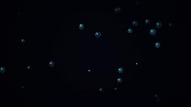 A seamless looping background features glowing blue bubbles floating across a dark techinspired space.
