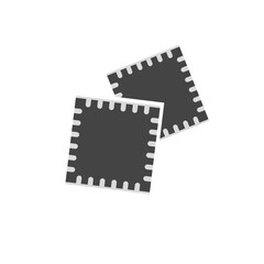 Fototapeta premium Microchip illustration. Flat icon. Vector