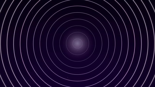 Seamless looping concentric circles radiating outward as a dark purple tech background