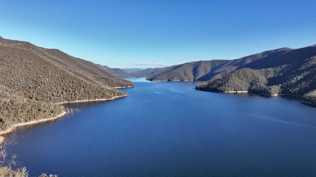 Spectacular aerial footage of Talbingo Dam NSW Australia