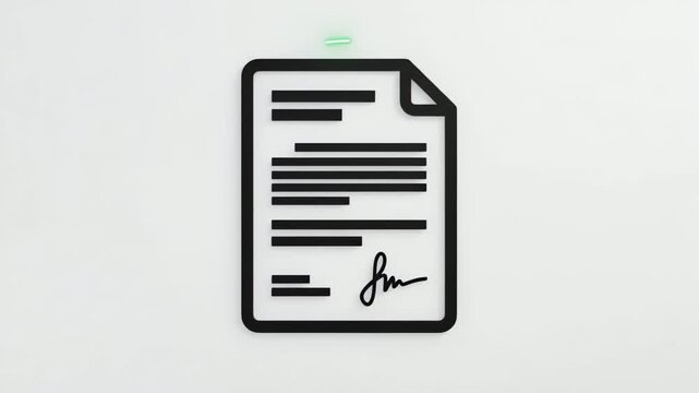 Minimalist abstract document icon with folded corner