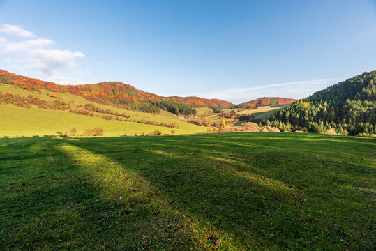 Autumn Sulovske vrchy near Rajecke Teplice health spa in Slovakia