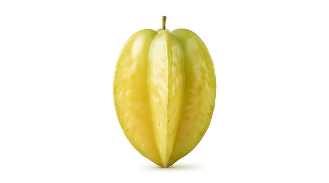 Fresh Ripe Yellow Star Fruit Carambola Isolated on White Background