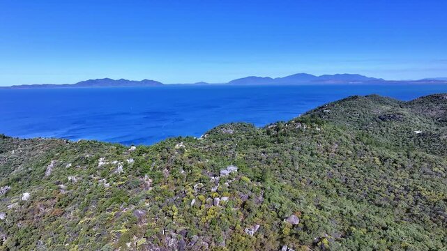 Spectacular cinematic aerial footage of The Forts Magnetic Island Queensland Australia