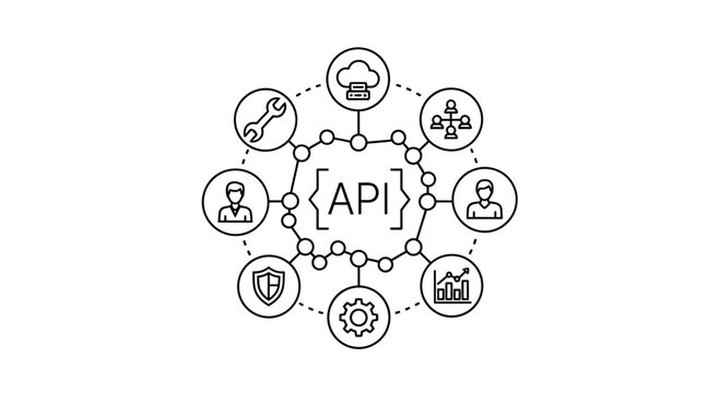 API Integration Concept: Network of Services and Data Connections