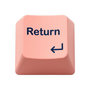 Pastel pink mechanical keyboard Return keycap 3D icon isolated on transparent background
