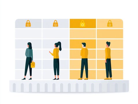 Third-party risk assessment matrix shows vendor icons and risk levels in a grid layout with warm gray and amber colors.