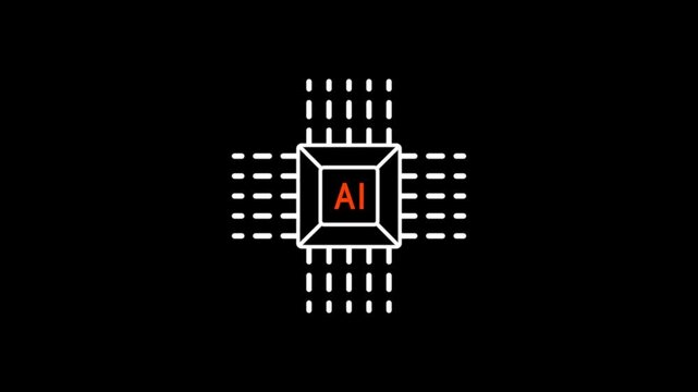 Futuristic A I Technology Chip Glowing Digital Circuit Board Artificial Intelligence Concept Modern Microchip Symbol for Machine Learning Automation and Smart Innovation