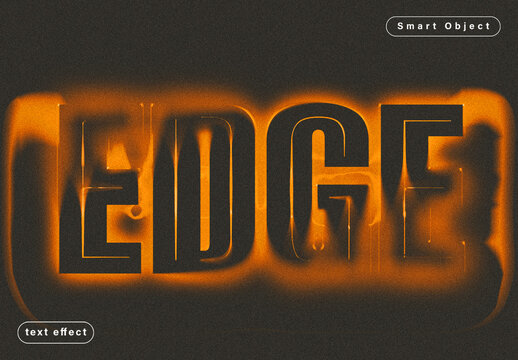 Orange Neon Text Effect Template