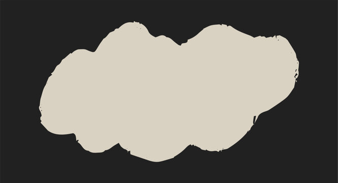Hand drawn crayon cloud with rough textured edges in a playful sketch style isolated on a dark background. Creative weather themed vector illustration perfect for children s designs, educational