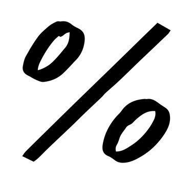 Hand drawn doodle percentage icons in black and white outline style, isolated on white background. Perfect for math design, business infographics, presentations, and creative projects.