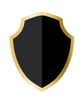 Golden Shield and Security Emblem for Corporate Identity and Modern Technology Design Vector Illustration