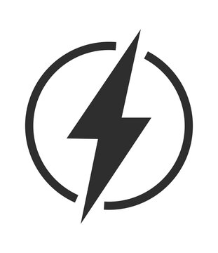 Electric Power Lightning Bolt Icon for Mobile Apps, UI UX Design, Chargers, and Energy-Related Branding Vector Illustration
