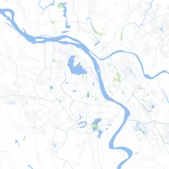 Minimal vector city map of Hanoi with streets, districts and road network © supplement
