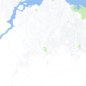 Minimal vector city map of Kinshasa with streets, districts and road network