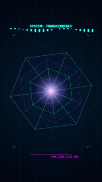 Neon green wireframe hexagon star technology graphic.