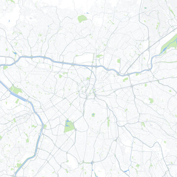 Minimal vector city map of Sao Paulo with streets, parks and road network