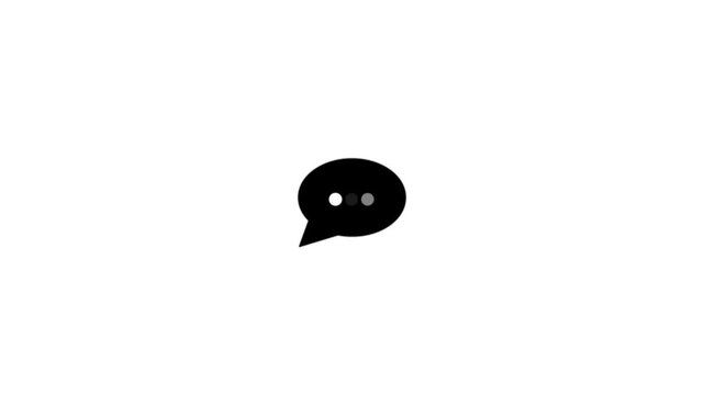 Animated three dots typing icon for chat and message activity