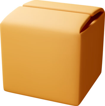 3d Closed cardboard box.