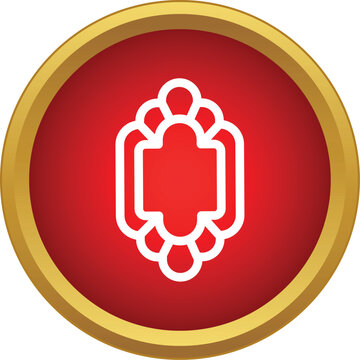 Ornate decorative design element showing vintage style on a red and gold background