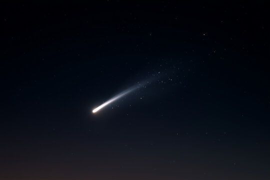 bright comet tail